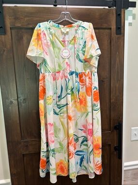 A1 NWT -- Umgee Floral Midi Dress Sz. M Spring